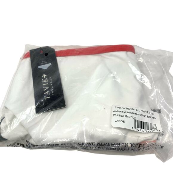 Tavik Jayden Full Swim Bottom Color Blocked White Hibiscus Size Large NEW - Picture 4 of 8